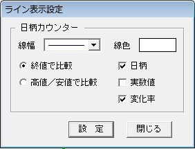 ライン表示設定画面