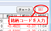 銘柄コードを入力