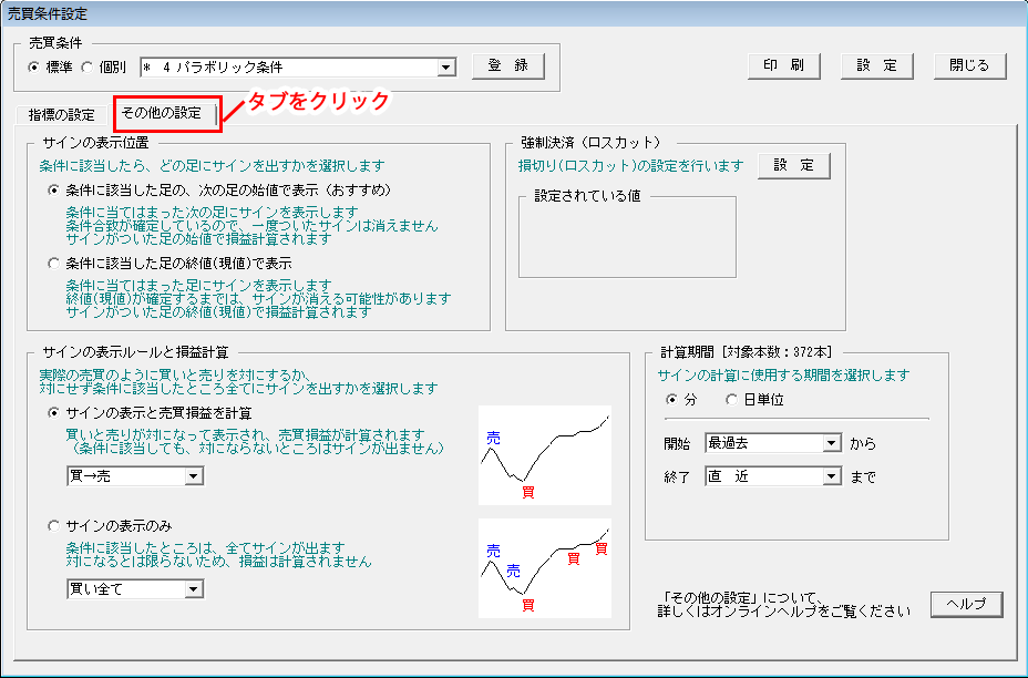 売買条件設定